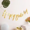 Party Decoration Gold Happy Birthday Banner Wedding Hanging Garland Baby Shower 1st Boy Girl