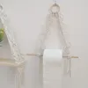 Gobeliny wiszące liny papierowe uchwyt papieru toaletowego Rolka Macrame Stand Stack półki ścienne ręcznie tkana dekoracja