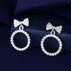 Boucles d'oreilles Lbyzhan mode 925 argent sterling en cristal ramiale géométrique rond pour femmes beaux bijoux