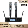 Microphones Somlimi 500599MHz B87A Microphone sans fil UHF Two Channels Profressional for Party Karaoke Church Show Meeting