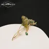 Jewelry Golden Lotus Flower Leaf Natural Freshwater Pearls Brooch Pin Gift for Women Girl Elegant Pins Fashion Gifts 240401