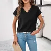 Women V Neck Blus Short Sleeve Summer Casual Loose Shirt Tops