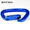 アクセサリーXinda Rock Climbing Carabiner 25kn Safety Dshape Auto Lock Sprinloded Gate Aluminum Carabiner屋外キット