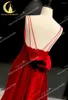 Vestidos de fiesta Rhine Real Picture Red Spaghetti Straps Velvet Velia Mermaid Vestido Mujer Long Formal