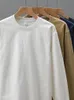 DUKEEN 320GSM WASKA WAGRY DŁUGO SLEAWOWE T SHIRTY DLA MĘŻCZYZN W 100%bawełniana sprężyna i jesienne blaty zwykłe białe podwodne koszulki 240319