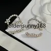 Crystal Pearl Letter Studs Высококачественные серьги-дизайнерские серьги для медных стадией 925 Серебряная марка