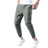 Summer Mens Casual Fashion Simple Nine-point Pants Loose Sweatpants Ultra-thin Waist Trousers