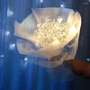 Decorative Flowers Artificial Bouquet With Acrylic Bead Drop Home Decor INS Gypsophila Light Permanent Flower DIY Handmade For Friend