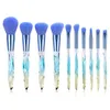 Brussages de maquillage en gros 10pack kits Crystal Match Soft Fiber Beauty Cosmetic Brush Tools Foundation Powder Eyeshadow Brosses