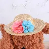 Dog Apparel Pets Straw Hat Spring Summer Sunhat Handcrafted Woven With Adjustable String For Pet Cat Party Daily Decor