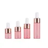 Bottiglie di contagocce da campione rosa mini olii essenziali bottiglie di contagocce campione 1 ml 2 ml da 5 ml da 5 ml mini gocce in vetro bottiglia