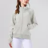 Aktiva skjortor Yoga Stand Up Collar Jacket Varm vadderad höst Winter Women Clothing Sports dragkedja Top Loose Long Sleeped Fitness