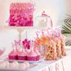 Opakowanie prezentowe 50pcs różowe motyle celofanowe torby z plastikową cukierki na baby shower uprzejmy torba urodzin s