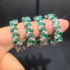 Luxe mode gemengd groene witte kleur ronde marquise 5a cz hoepel oorring ijs uit bling klassieke sieraden voor vrouwen