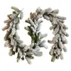 Decorative Flowers 6 Ft Christmas Snowy Flocked Garland Winter Frosted Artificial Pine For Indoor Home Fireplace Mantle Tree Stair Decor