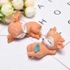 Feestbenodigdheden 1 paar 3D Leuke PVC Mold Sleeping Baby Deer Diy Chocolate Fondant Cake Dessert Cartoon Decoration Tools Kerstmis