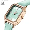 Relógios femininos Shengke NOVO Design Mulheres es de couro Str strans quartzo pulseiras originais Luxury Diamond Ladies Relógio Relógio L46