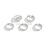 5Pcs Vintage Geometric Adjustable Open Finger Rings for Women Wed Bridal C Shape Nail Ring Couple Jewelry Accessories