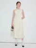 Abiti casual French Elegant Midi Dress Women 2024 Summer Party Beach Sleeveless Lace-Up