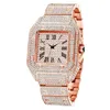 Andere Uhren Uthai L77 Herren Mode Luxus Gold Square Diamond All Sky Star Herren Watch Stahlband Quarz Watchl240403
