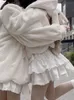 Słodka Lolita Pink Cake spódnica wysoka talia Kawai Bow Lace Ruffles plisowane mini japońska ALINE Y2K Short Faldas 240402