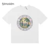 Mäns designer Kort ärmar High Street Lake Coconut Tree Landscape Printing Pure Cotton Leisure ärm T-shirt för män och kvinnor