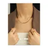 Messing plattiert 18k echtes Gold / Platin -Ins cooler Stil Mode Schlangenknochen flache Kette Colarbone Halskette weiblich