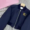 Jackets de chaqueta casual Jackets para mujeres Cartas de bordado de bordado Fashion Zip Flowe Long Sleewer Chaqueta Tops One Colo