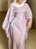 Roupas étnicas Ramadã Eid Satin Abaya Turquia Islã Muslim Maxi Dress Roupos de oração Mulheres Kaftan kebaya caftan marocain manto femme