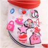 المجوهرات MOQ 20pcs PVC Star Coffee Heart Letter Cupid Arrow Sharms Sandals Sandals Shoes Decoration Hole Clipper Associor