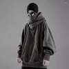 Kvinnors hoodies qweek huvtröjor gotiska harajuku pullover hiphop svart hoodie överdimensionerad bf stil mörk turtleneck casual punk kläder