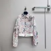 Women's Jackets Designer Brand Shenzhen Nanyou Clothing~24 Spring/summer New Colored Camellia Embroidery Waist Rollover Short Coat for Women O9QH