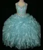 Robe Fashion Brides adaptée aux enfants 039 Robe Belle petite Rosie Blue Bleu Longueur Junior Pageant Robe LR8648525175