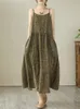 Cinghia senza maniche anteef cotone floreale vintage in abiti per donne abiti estivi lunghi casual sciolti abiti eleganti 240408
