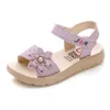 LPCT Sandalen Girls 2023 Zomer Kinderschoenen Soft Sole Anti Slip Flower Pearl Beach Fashion Princess D240515