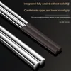 Chopsticks German Style 316L Stainless Steel Silicone Anti-mildew And Moisture-proof For Household Use Tableware