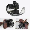 Delar äkta läderfodral kamera halvväska för fujifilm xpro2 xpro ii xpro3 kamera täcker axelrem och mini fodral