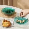 Tablice 8pcs serwowanie misek talerzy złota obręczy przezroczystą tacę na wesela Upsskalowe imprezy deserowe babeczki stołowe
