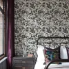 Wallpapers Elegant Black Butterfly Leaves Wallpaper Vintage Chic Sketch Flower Peel And Stick Removable Stickers Room Decor 15.7" 118"