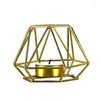 Candle Holders Geometric Hollow Shape Metal Iron Holder Indoor Decoration For Room