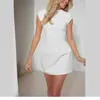 9-color Summer New Solid Color Short Sleeve Sexy Slim Fit High Waist Dress