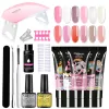 Kits 15ml Poly UV Gel Manicure Set Extend Builder Poly Nail Gel Kits Finger Nail Extension LED Acrylic Nail Gel Base And Top Coat Set