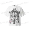 Men's T-Shirts New Summer SAINT MICHAEL Letters Skeleton Printed T-shirt Crew Neck Tops Mens Womens Oversized Retro T-shirt Short Slve T240408