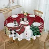 Tableau de table de Noël Snowman arbre rond Coupchable étanche à couverture de fête de fête de famille décorations 60 pouces