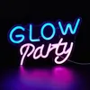 Chi-köp ledde Neon Glow Party USB Powered Neon Signs Night Light 3D Wall Art Game Room Bedroom Living Room Decor Lamp Signs 240407