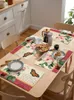 テーブルマットヴィンテージ植物フラワーバタフライピンクダイニングプレースマットテーブルウェアキッチンディッシュマットパッド4/6PCSホームデコレーション
