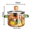 Bowls 1.6L Household Heat Resistant Glass Soup Porridge Pot Microwave Fire Heating Transparent Bowl Kitchen Cooking Tools