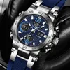 Altri orologi Lige Luxury LCD Display da uomo orologio luminoso da uomo luminoso uomo impermeabile al quarzo uomo militare orologio da uomo relio maschilino 2024l240403