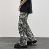 Overalls Camouflage Y2K Fashion Baggy Flare Jeans Cargo Pants Men Clothing Straight Women Wide Leg Long Trousers Pantalones 240326