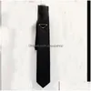 Neck liens Designer Tie Fashion Necktie Mens Femmes avec des lettres de motif Colombes Couleurs Necclues Triangle inversé Lettre géométrique Sui Dhji9